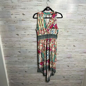 15. Dex Aztec blue tan dress  size medium